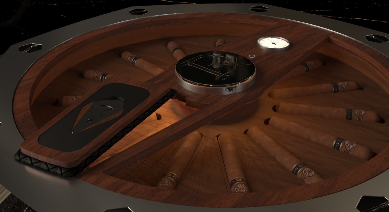 Precision-machined metalwork detail